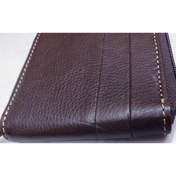 NWOT FOSSIL Lufkin Men's Brown Leather Zip Around Bifold Wallet - Picture 13 of 13